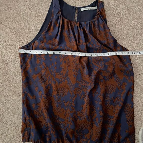 Trina Turk Women's Sleeveless Navy / Brown Silk Top Size S - Picture 8 of 8